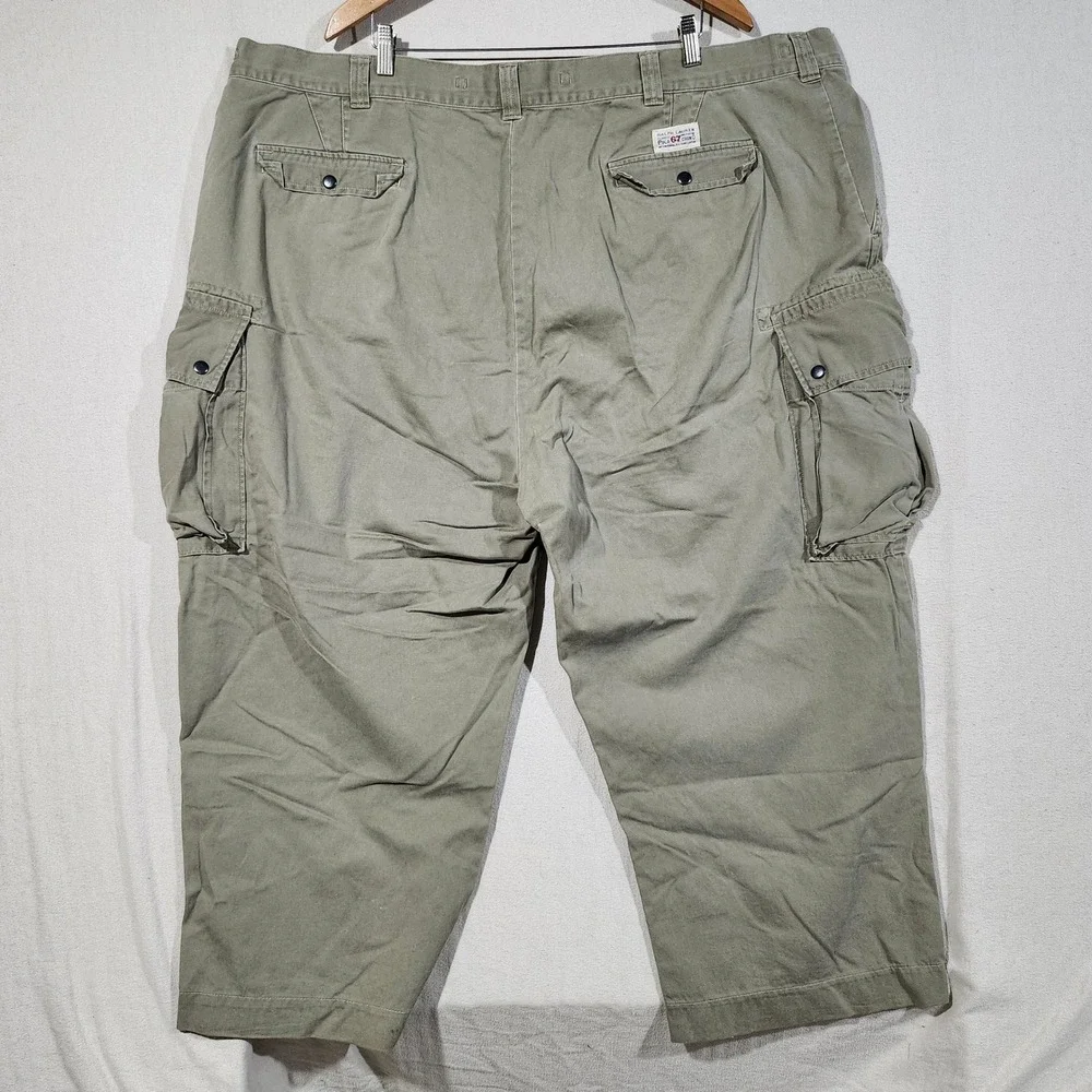 Polo Ralph Lauren Classic Polo 67 Chino Cargo Pants Khaki Tan Mens 52x32 Cotton